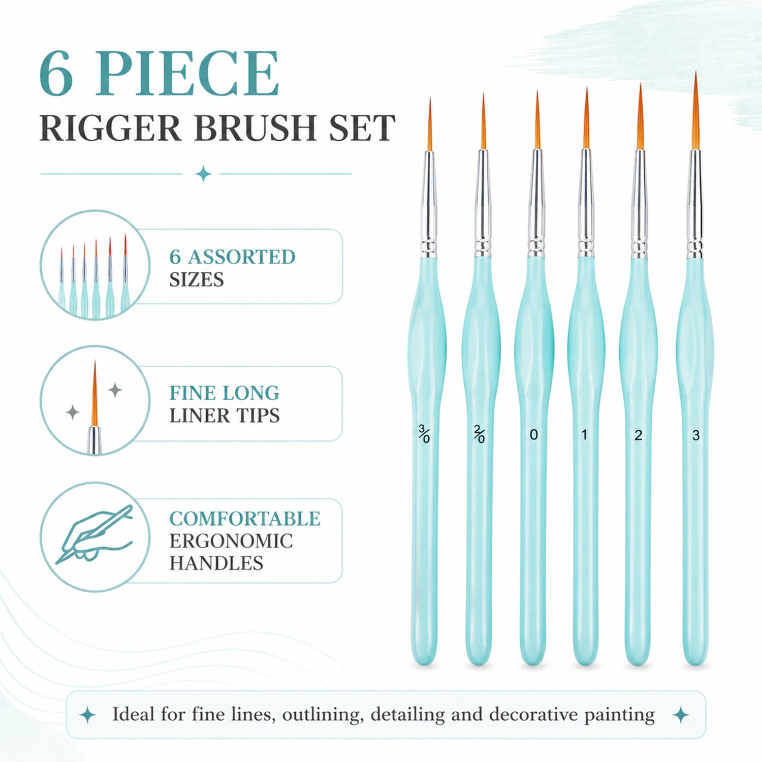 6pcs Rigger Paint Brushes Set, - đánh giá và giá Detailing Brush Set